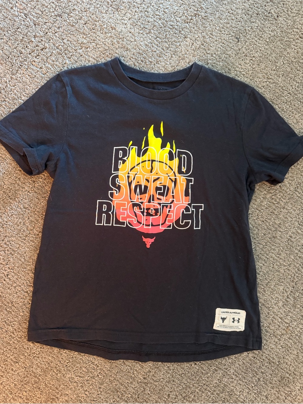 Under Armour Black 'Blood Sweat Respect' Flame Graphic Tee